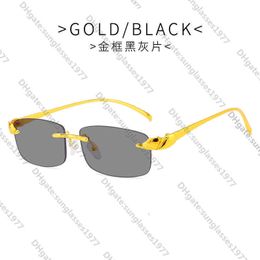 2023 new cheetah sub-head sunglasses men's Colour frameless glasses trend box women01HB