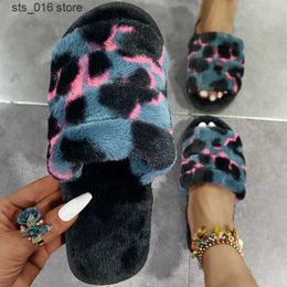 Woman For COOTELILI Winter Home 2021 New Fashion Slippers Shoes 2cm Heel Gray Faux Fur Size 36-41 T230828 23cf