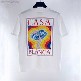 Men's T-Shirts Good Quality 2023ss Casablanca Mushroom Fashion T Shirt Men Loose Casual Women Vintage Tees