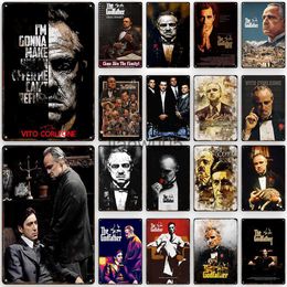 Metal Painting The Godfather Movie Metal Sign Print Cinema Living Room Wall Decor Vintage Art Decoration Plaque for Modern Home Decor Aesthetic x0829