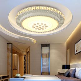 Ceiling Lights Lamp In The Living Room Round Iron Crystal Lamps Atmospheric LED Dining-Room Bedroom Study