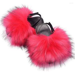 Slipper Children Faux Fur Slides With Straps Toddler Slippers Kids Fake Girl Furry Home Flip Flops Baby Sandals Shoes