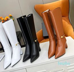 Boots Round Toe Zipper Women's Rubber Shoes Rain Luxury Designer Boots-Women Sexy Thigh High Heels