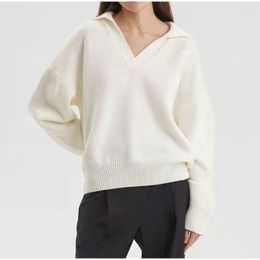 Women's Sweaters Fall And Winter Solid Colour Knit V Neck Lapel Casual Lohas Time Pullover Outwear 8x Hoodies For Men Big Tall