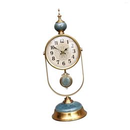 Table Clocks Ceramic Analogue Clock Nordic Simple Style Home Decor Non Ticking For Bedroom Fireplace Mantel Kitchen Indoor Teens