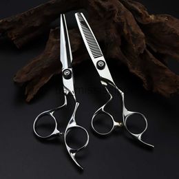 Scissors Shears Professional JP 440c steel 6 '' Upscale Curved hair scissors haircut thinning barber makas cutting shears hairdressing scissors x0829