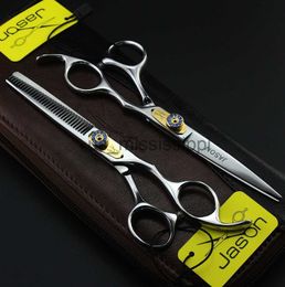 Scissors Shears 6 inch Brand Jason Factory Price Hairdressing Scissors JP 440C Diamante Barbers Cutting Scissors Thinning Shears Hair Scissors x0829