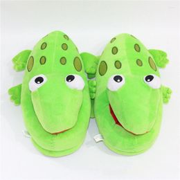 Slippers 2023 Winter Indoor Warm Shoes Couple Cartoon Frog Furry House Woman Soft Plush Animal Slides Cute Funny Sneakers