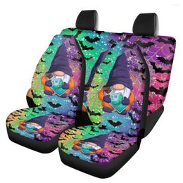 Car Seat Covers Halloween Dwarf Bats Gradient Design Auto Heavy-Duty Nonslip Front&Back Accessory Interior Decoration 2023