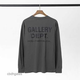 t shirt Neck Mens Round Fashion Sleeve Gallerry Long Deptt Classic Long Letter T-shirt Slogan Printed Kp48