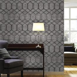 Wallpapers Dark Grey Luxury Geometric Wallpaper Roll Cement Texture Wall Paper Modern Bedroom Living Room Background Home Decor