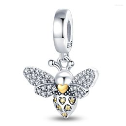 Loose Gemstones Luxurious 925 Sterling Silver Charm Small Bee Pendant Fit Original Bracelet&Bangle Making Fashion DIY Jewellery For