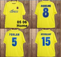 2005 2006 Villarreal retro soccer jerseys home 05 06 Classic Vintage Football Shirt Camisa de futebol 8 RIQUELME 5 FORLAN 15 KROMKAMP 21 CAZORLA
