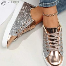 Dress Shoes Metallic shoe Women Lace Up Sequin Shoes Sporty Outdoor Sneakers 2023 New Casual Leisure Designer Sewing Shoe Sporty Skate Shoes T230829