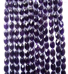Loose Gemstones Natural Amethyst Faceted Flat Oval Shape 8 12mm Beads For Jewellery Making DIY Bracelet Necklace Earrings