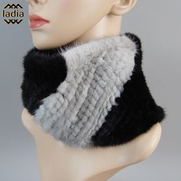 Sciarpe invernali lavorate a maglia più calde Lady Anello autentico Bandana Ragazza Buone sciarpe elastiche Fasce per capelli in pelliccia di visone naturale Colletti e 230829