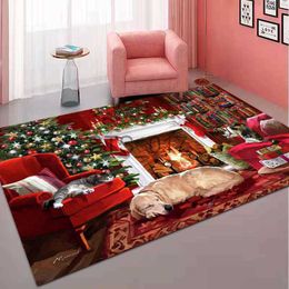 Carpets Christmas Decorations Carpet for Living Room Home Decor Sofa Table Large Area Rug Bedroom Entrance Doormat Bathroom Non-slip Mat x0829