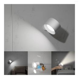 Wall Lamp LED Sconces With Rechargeable Battery Operated Dim 3 Brightness Removable Charging For Reading Study Bedside Hallway