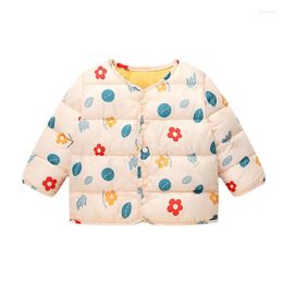 Down Coat Children's Padded Jacket 2023 Autumn And Winter Boys Girls Printed Warm Cotton Clothes