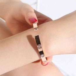 Designer charm Titanium Steel Rose Gold Bracelet Women's Colourless INS Individualised Cool Style Small Design Fashion Net Red Simple
