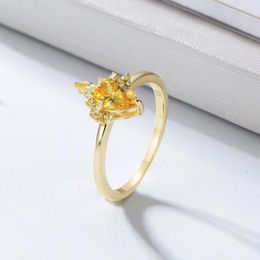 Cluster Rings Party Gifts's Choice Zircon Crown Gold Plated Ring 925 Silver Handmade Wholesale Women's
