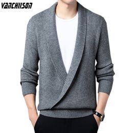 Mens Sweaters Men Sweater Cardigan Korean Style Deep V Neck Lapel for Autumn Fashion Casual Male Clothing Solid 7202 230828