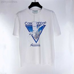 Men's T-Shirts Good Quality Casablanca Triangle Aircraft Fashion T-Shirts Men White Casual Tee Comfortable Fabric Women Short Sleeve