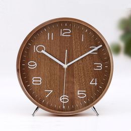 Table Clocks Wooden Home Decoration Vintage Clock Living Room Bedroom Silent Watch Desk Wood