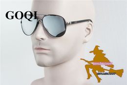 Sunglasses GOQI Supply rubber legs alloy frame rivet Polarised men sunglasses office cool man vintage gafas 230828