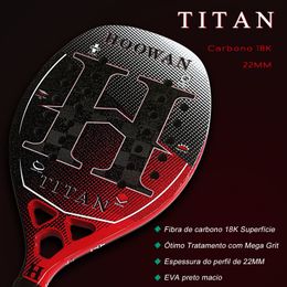 Tennis Rackets HOOWAN TITAN 18K Beach Tennis Racket Professional Carbon Fiber 18K Rough Surface 22MM Profil Well Balance 230828