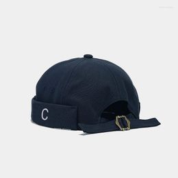 Berets Cotton C Letter Embroidery Docker Cap Brimless Hat Beanie Landlord Sailor Men And Women 108