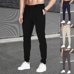 Men's Pants Four Seasons Solid Color Slim Straight Leg Sports Long Casual Trousers Gray Sweatpants Baggy Pantalones