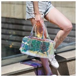 Shoulder Bags 2017 Summer New Jelly Laser Transparent Travel Bag Large Capacity Beach Swimming Fitness Bag Women's Yoga Fitness Bag caitlin_fashion_bags