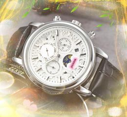 All Dials Working Automatic Date Men Moon Star Dial Watches Luxury Quartz Movement Clock Gold Silver Quartz Movement Popular Business Classic Watch montre de luxe