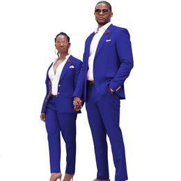 Men s Suits Blazers Blue Latest Couple Design Men Groom Tuxedos ed Lapel Men Groomsmen Blazer Jacket Pant 230828