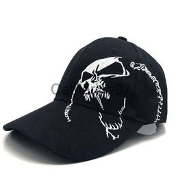 Stingy Brim Hats High Quality Unisex Cotton Outdoor Baseball Cap Skull Embroidery Snapback Fashion Sports Hats For Men Women Cap J230829