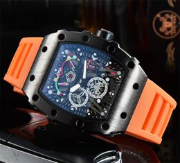 Luxury watch classical quartz movement watches mens fashion black strap rubber montre de luxe multi dial skeleton high end watch women casual xb011 C23