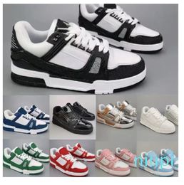 Designer Sneaker Virgil Trainer Casual Calfskin Leather Abloh White Green Red Blue Letter Overlays Platform Fashion Luxury Low Sneakers