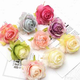 50PCS 5cm Rose Buds Artificial Silk Flower Heads Wedding Decoration DIY Birthday Party Wreath Scrapbooking Craft Fake Flowers HKD230829