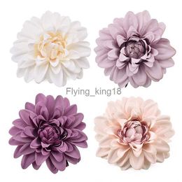 30PCS/9cm Artificial Dahlia Silk Flower Rose Heads For Wedding Decoration DIY Wreath Gift Box Scrapbooking Craft Fake Flowers HKD230829