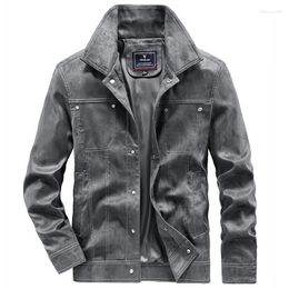 Men's Jackets Brand Leather Jacket Men Fashion Spring Windproof Autumn Loose Comfortable Waterproof Solid Colour Outdoor
