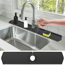 Table Mats Reusable Sink Drain Catcher Countertop Protection With Pad Silicone Faucet Drip Tray Easy For Kitchen