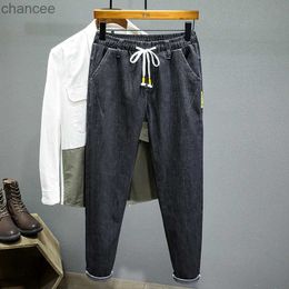 7XL-S Plus Size 2021 Autumn Mens Fashion Korean Harem Jeans Pants Vintage Straight Pants Harajuku Jeans Baggy Belt High Quality HKD230829
