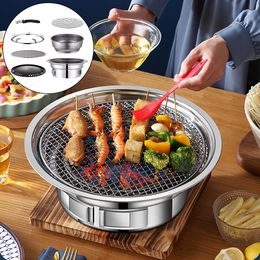 BBQ Grills Korean Charcoal Barbecue Grill Household Nonstick for Home Kitchen Outdoor Garden Stove 230829