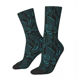 Men's Socks All Seasons Crew Stockings Circuit Board - Electronics Harajuku Crazy Long Accessories For Men Women Christmas Gifts