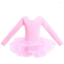 Stage Wear 1pcs/lot Children Ballet Dress Girls Gymnastics Leotard Dance Party Long/Short Sleeve Tutu Dancing Costumes