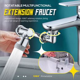 Kitchen Faucets Universal 1080° Rotatable Faucet Aerator Extender Plastic Splash Filter Bubbler Nozzle Robotic Arm for Bathroom 230829