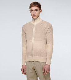 Loro * Piana Sweater Designer European Men American Style Winter Zipped Fade Cashmere-blend Cardigan