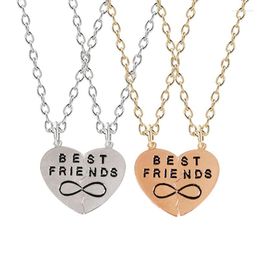 Pendant Necklaces 2023 Friend Choker Fashion Stitching Heart-shaped Pair Of Alloy Pendants Classic Men And Women Jewellery Necklace Gifts