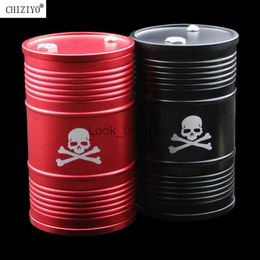 Black Red Aluminium Alloy Skull Car Home Ashtray Interior Accessories Oil Drum Shape Smoke Ash Holder Drop Shiipping CHIZIYO HKD230828